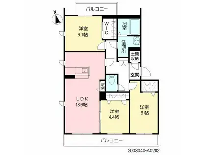 グラード(3LDK/2階)の間取り写真