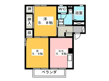 ディアスMIYA S(2K/1階)の間取り写真