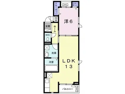 メゾン・ド・エクセレンスI(1LDK/3階)の間取り写真