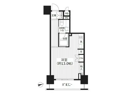 RESIDIA新御徒町(ワンルーム/5階)の間取り写真