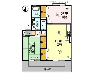 グレースKOA(2LDK/1階)の間取り写真