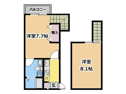 ルストーレ能見台(2K/1階)の間取り写真