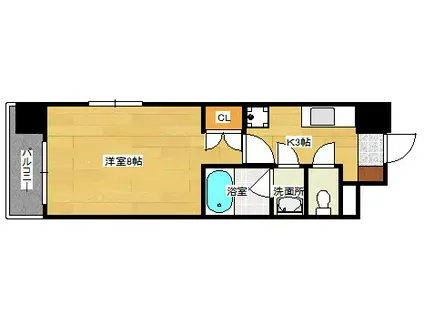 ロアール榎町(1K/7階)の間取り写真