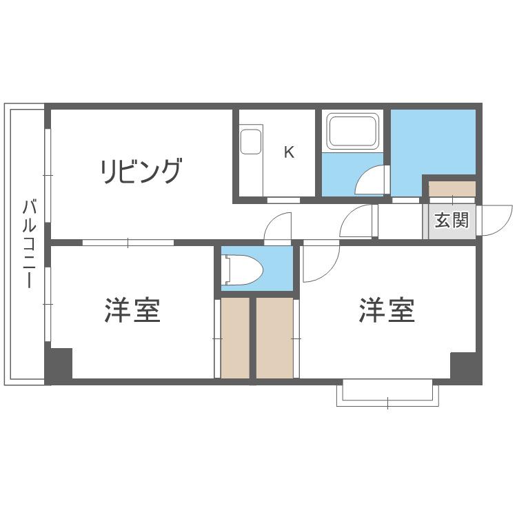 パークいなづみ(2LDK/2階)の間取り写真