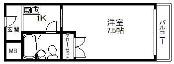 メゾン・ド・六甲パート2(ワンルーム/1階)の間取り写真