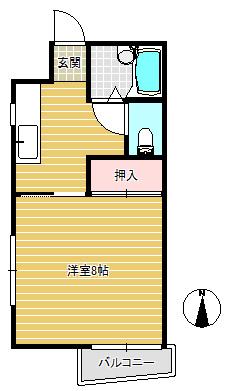 エスポワール錦町(1K/3階)の間取り写真