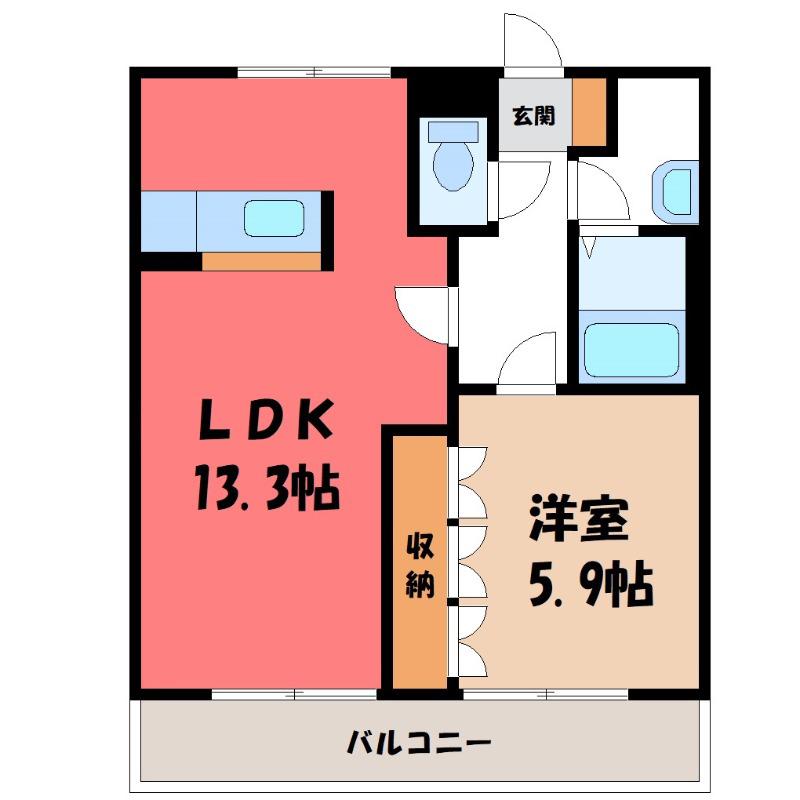 ETERNALLY(1LDK/1階)の間取り写真