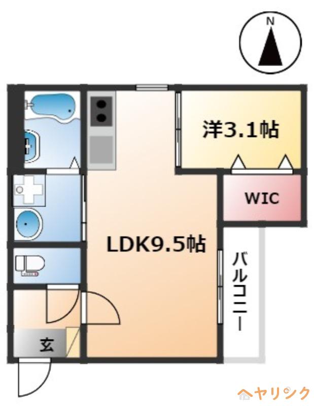 CRECIA浄心(1LDK/2階)の間取り写真