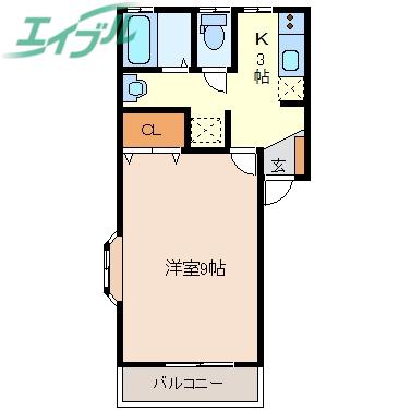 フォレストコートウィスラー(1K/1階)の間取り写真