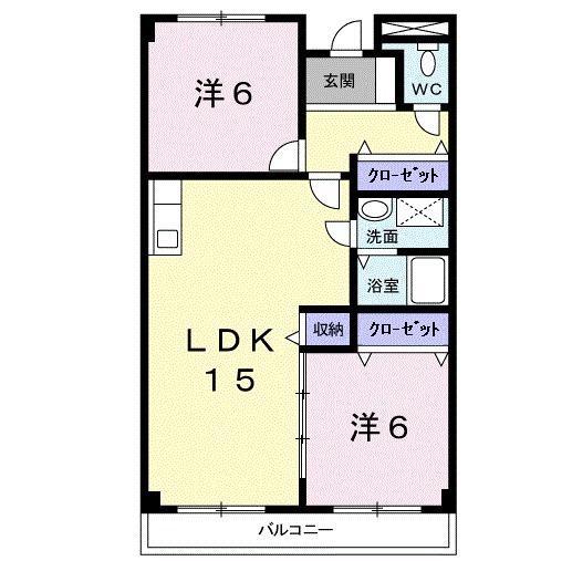 グリーンハイツ芝1(2LDK/2階)の間取り写真