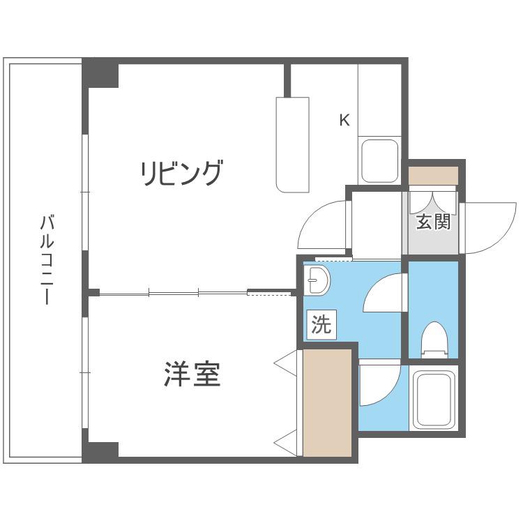ラフィーコート(1LDK/4階)の間取り写真