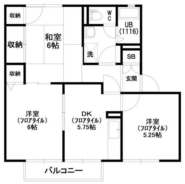MAISONKUMAKI B棟(3DK/2階)の間取り写真