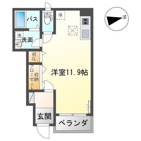 アレグリア(1K/1階)の間取り写真