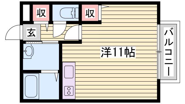 コンフォートテクノI(1K/2階)の間取り写真