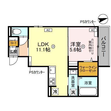 レジェンドコート大宮(1LDK/3階)の間取り写真