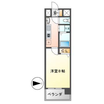リアライズ記念橋(1K/7階)の間取り写真