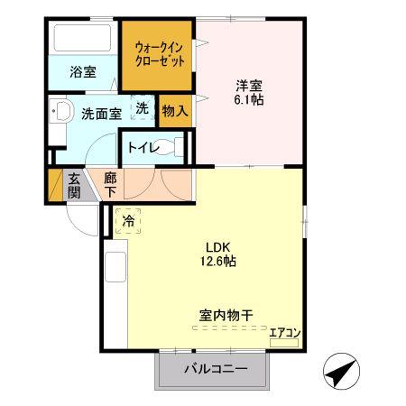 グランシャリオ(1LDK/2階)の間取り写真