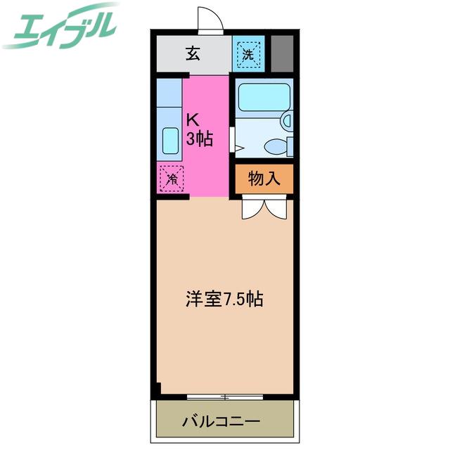 AKEBOHNOB(1K/2階)の間取り写真