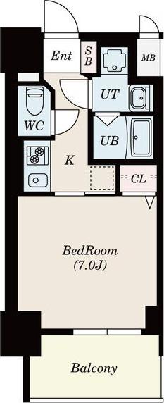 S-RESIDENCE浄心イースト(1K/10階)の間取り写真