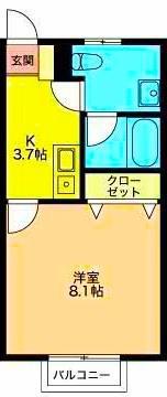 サンクチュアリーコーポC(1K/1階)の間取り写真