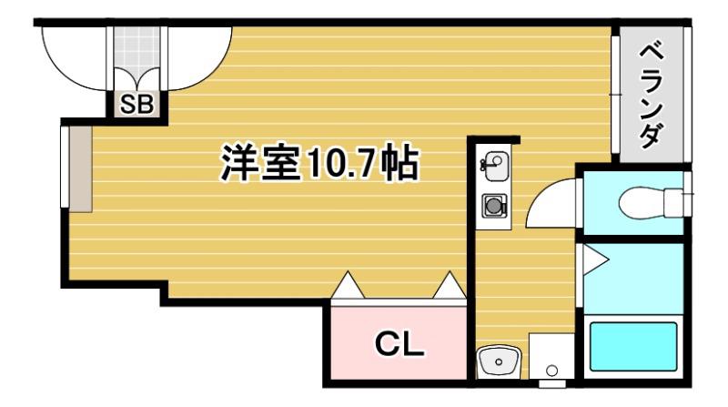 コート海老江(ワンルーム/1階)の間取り写真