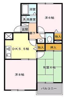 第2グリーンハイツ(2LDK/2階)の間取り写真