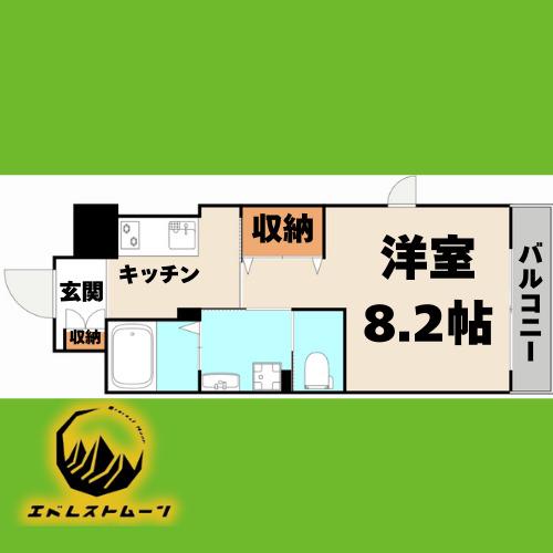 ラヴィ・K(1K/4階)の間取り写真