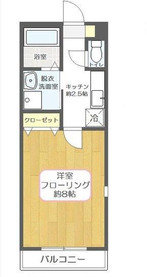 プレジール(1K/2階)の間取り写真