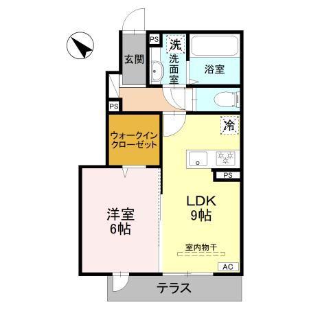 RESIDENCE歌川町 B棟(1LDK/1階)の間取り写真
