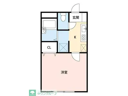 アムール泉(1K/2階)の間取り写真