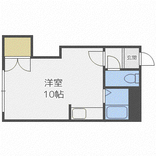 INOVE札幌平岸2条(ワンルーム/4階)の間取り写真
