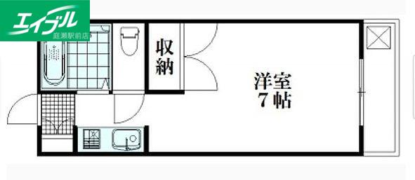 レインボーズA(ワンルーム/2階)の間取り写真