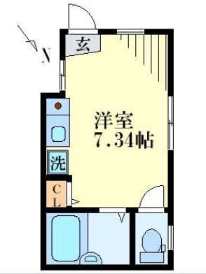 大森I-COURT(ワンルーム/1階)の間取り写真