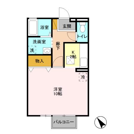 クラインモルツ(1K/1階)の間取り写真