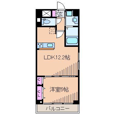 BRANCHE KT(1LDK/2階)の間取り写真