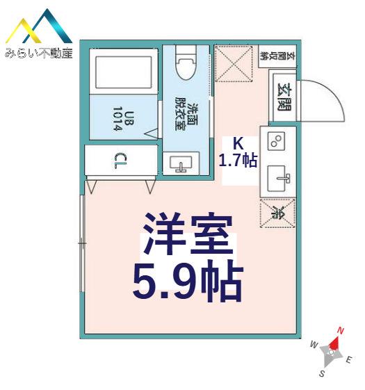 GOLD LAGOON 富岡東(ワンルーム/2階)の間取り写真
