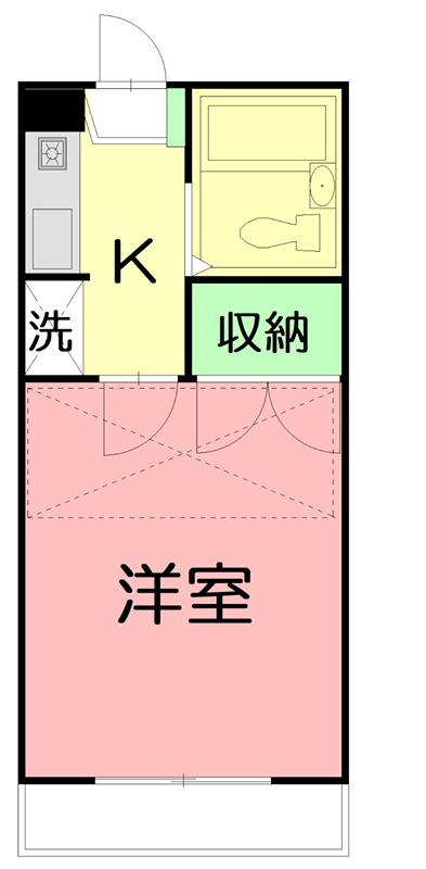 サーフアンドサンド(1K/1階)の間取り写真