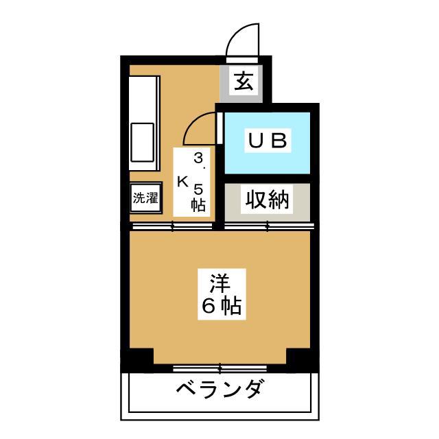 グリーンコーポ(1K/2階)の間取り写真