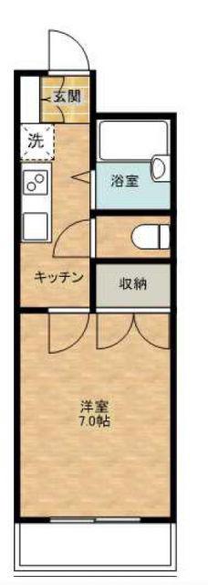 HILLTOPTERADA(1K/1階)の間取り写真