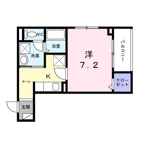 ヒカルサ京都梅津(1K/3階)の間取り写真