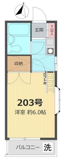 スターハイツ(1K/2階)の間取り写真