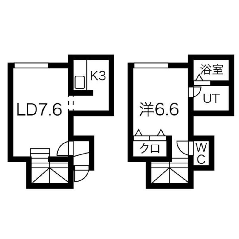 OKAP・V(1LDK/2階)の間取り写真