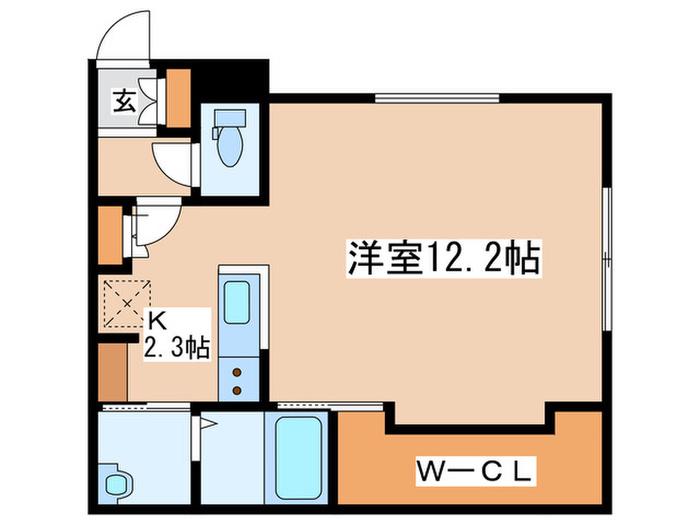 ラフィナート山鼻(1K/1階)の間取り写真