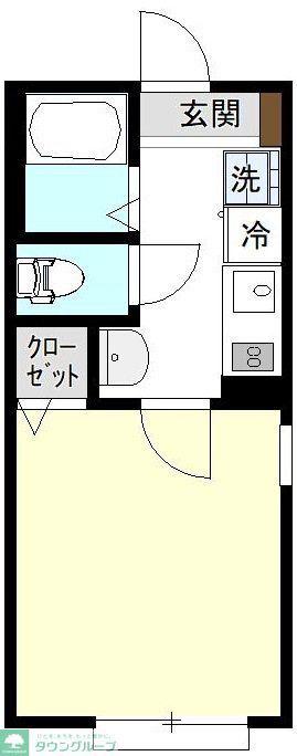 ルミエール六実(1K/1階)の間取り写真