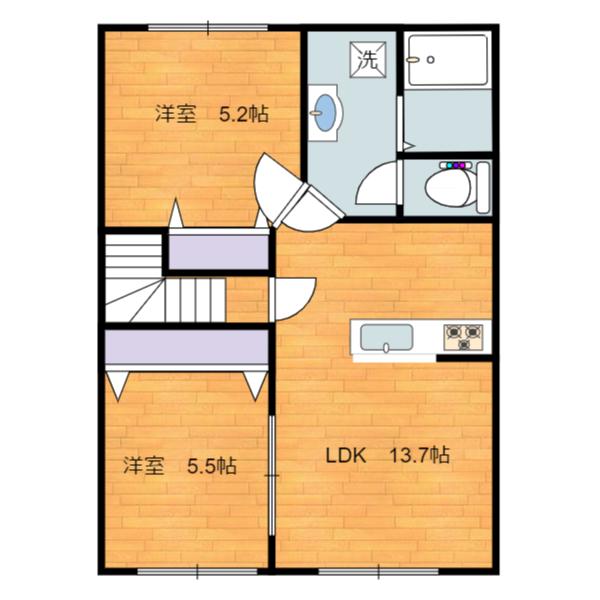 ブラウニーIII(2LDK/2階)の間取り写真