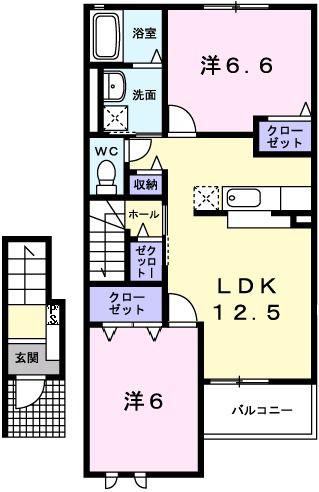 アマン ダン(2LDK/2階)の間取り写真