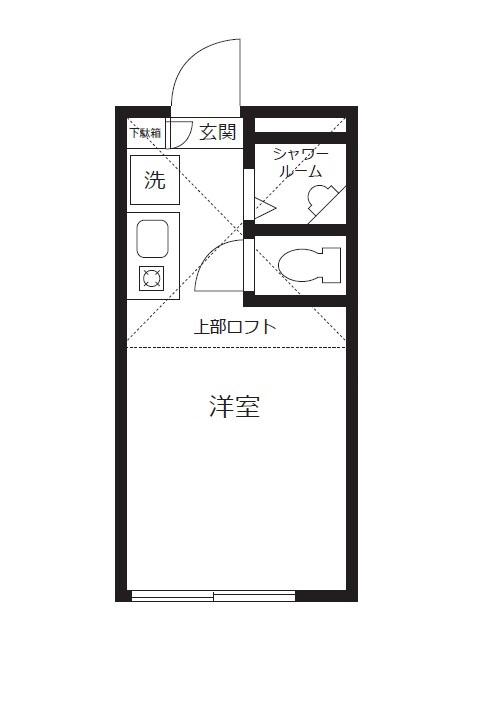 ファイルヒェン平井(ワンルーム/1階)の間取り写真