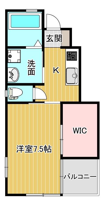 プラステート(1K/1階)の間取り写真