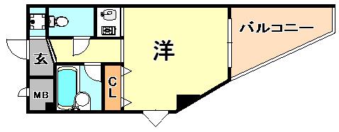 リバーサイド明光(ワンルーム/2階)の間取り写真