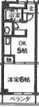パレス福栄(1DK/2階)の間取り写真